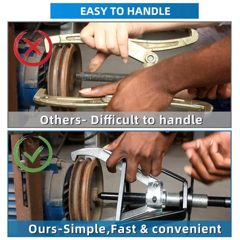 Heavy Duty 3 Jaw Gear Puller Set 10 Ton Capacity Steel Jaw Removal Tool For Gears Pulleys Flywheels And Bearings easy to handle demonstration