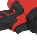 Close-up of the grip on the 1/2 Inch Air Chucker Pneumatic Impact Wrench 1200Nm 10000 RPM Turbo Speed Heavy-Duty Tool with Muffler and Connector.