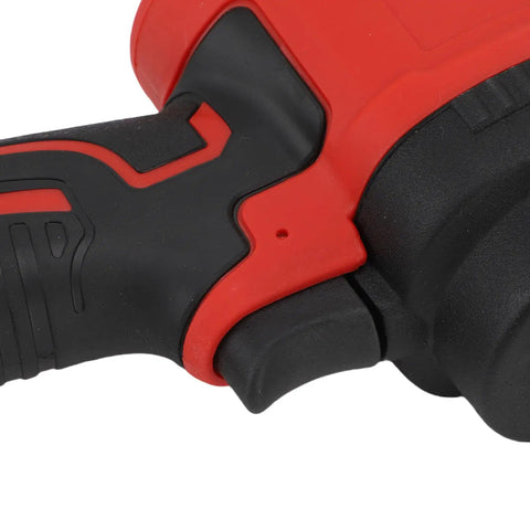 Close-up of ergonomic handle on Shop Grade 1/2 Inch Drive Air Impact Wrench With Dead Nut Quiet Exhaust and Ergonomic Handle.