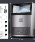 Boss Level Under Counter Ice Maker With 200lbs Per Day Output, 96 Clear Ice Cubes Per Cycle, Quick 7 To 14 Minute Freeze