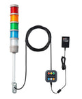 Five Stack LED Andon Tower Lights With Buzzer Red Yellow Green Blue White On Off Flash Modes Control Box Mean Well Industrial Power Adapter
