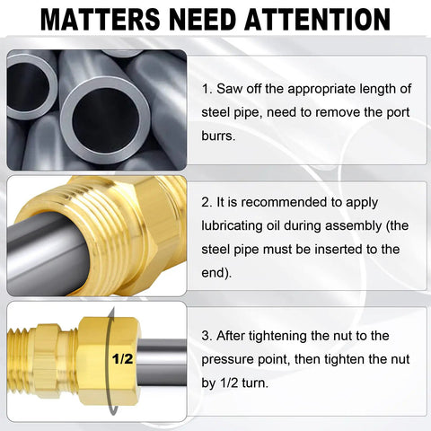 Installation guide for Brass Compression Tube Fitting 1/4 Inch OD By 1/8 Inch NPT Male Union Connector