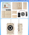 Components of Hands-On FM Radio Kit For Kids And Teens Ages 8 12 13 14 STEM Toys Electronics Project Build Your Own Radio