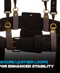 Oil Tanned Leather Tool Belt Suspenders For Men With Heavy Duty Padded Support And Adjustable Chest Strap