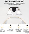 Beveled Glass Ceiling Light Covers For Fans And Fixtures, Replacement Globe Shades 4 Pack installed above a mirror