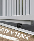 Aluminum Gate V Track Kit, 30Ft Total, 5 Pieces Of 6Ft Sections For Sliding Driveway Gates, close-up of track installation