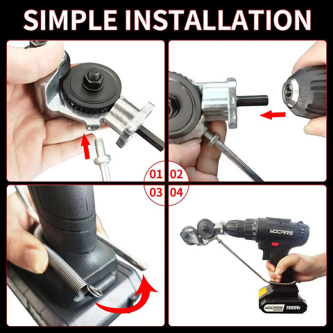 Heavy Duty Electric Drill Nibbler Attachment With Adapter for DIY Sheet Metal Cutting installation steps