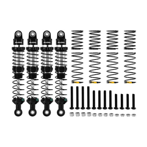 90mm Dual Rate Spring Oil Shocks for TRX4 SCX10 1 by 10 RC Crawler, CNC Aluminum Shock Bodies and Nylon Bottom Rod Ends
