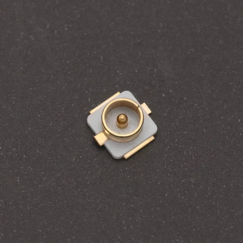 Close-up of single socket jack from 80Pcs IPX UFL RF Coaxial Connectors SMD SMT PCB Mount Socket Jack Female For Antenna Wireless LAN Equipment Coaxial Cable 50 Ohm Impedance Solder Friendly Pro Grade Design