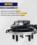 Side view of Front Wheel Hub And Bearing Assembly 515078 For Ford Explorer 2006 2010, Explorer Sport Trac 2007 2010, Mercury Mountaineer 2006 2010 With 5 Lug ABS Premium OE Replacement For A Smooth Ride And Easy Install Bolt On Drop In