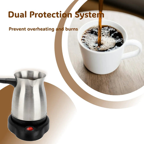 Stainless Steel 600ml 110V Turkish Coffee Pot Go-To All-In-One Kettle For Home And Travel No-Fuss Brew For Turkish Coffee Tea And Milk