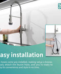 Single Hole Stainless Steel Kitchen Faucet With Pull Down Sprayer And LED Temperature Indicator, easy installation demo