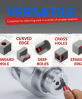 Pro Grade Deburring Tool With 360 Degree Swivel Head And 10 M35 Cobalt HSS Blades for versatile uses on various materials