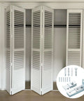 Bifold Door Hardware Repair Kit, 2 Pack For Bi Fold Sliding Closet Doors Replacement Parts shown with installed door