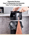 Floor Standing Espresso Knock Box For Hassle Free Daily Pulls - Heavy Duty Commercial Coffee Grounds Bin with black bag and tamper.
