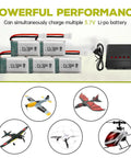 Five Pack 3.7V 300mAh 25C LiPo Drone Batteries With 5 In 1 Charger For Syma X11 X11C V911S A120 XK A150 V966 FX801 UDI U830