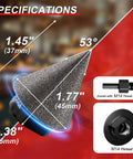 Specifications of Diamond Beveling Chamfer Bit with M14 Hex Shank for Tile, Marble, Granite, Porcelain 1 3 8 Inch Hole Enlarger.