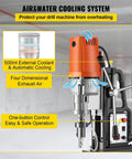 MD50 50mm Magnetic Drill Press Kit With Powerful 1680W Motor showcasing air and water cooling system features for effective operation.