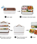 Step-by-step guide for using Electric Lunch Box Warmer On The Go Grab And Go 300W 110V Wall Plug 3 Layer 800ML Stainless Steel Containers