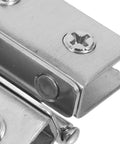 Close-up of Heavy Duty Stainless Steel Glass Door Hinges 2 Pack Adjustable Cabinet Hinges for Display Cases and Wine Cabinets