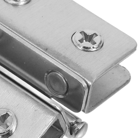 Close-up of Heavy Duty Stainless Steel Glass Door Hinges 2 Pack Adjustable Cabinet Hinges for Display Cases and Wine Cabinets