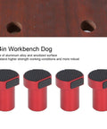 Four Pack Aluminum Alloy Bench Dogs Clamp With Non Slip Pads For Woodworking Tables 19mm And Three Quarters Inch Size Secure Grip Durable For Routing Sanding