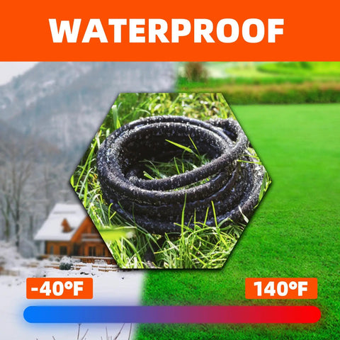 100 Ft Outdoor Extension Cord Black Waterproof 16 Gauge 13 Amps 125V SJTW ETL Listed shown in yard use