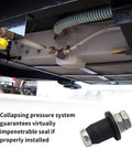 RV Water Tank Probe Sensors 8 Pack with Rust Resistant Post and Hardware showing leak-proof installation under RV tank system