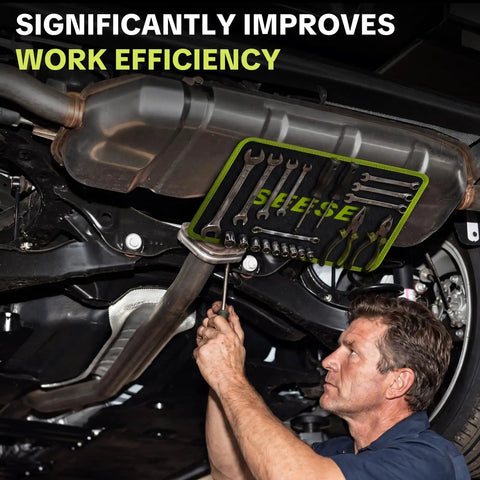 Magnetic Tool Mat With Eight Strong Magnets To Keep Tools, Bolts, Nuts, And Small Parts In Reach During Car Repairs, Auto Shop Work, Or DIY Projects For Grease Monkey Pros Everywhere on car underbody