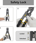 Safety lock feature of All In One Wire Rope Crimping Tool Kit With One Sixteenth Inch Cable And M6 Turnbuckle Set