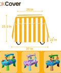 Outdoor Water Table Cover For Toddlers 1 To 3 Fit 2 Tier Water Tables Rain Showers Splash Pond Protect Weatherproof Cover