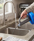 Heavy Duty 33 Foot Drain Auger Snake With Comfortable Handles clears bathroom sink tub clog fast using durable spring steel wire.