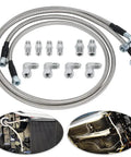Killer 6AN Transmission Cooler Hose Kit 52 Inch Stainless Steel Braided PTFE Oil Lines with fittings for easy installation.