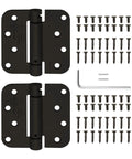 Commercial Grade Heavy Duty Spring Hinge 4x4 With Five Eighths Radius UL Listed Oil Rubbed Bronze Finish Two Pack For Self Closing Doors, shown with screws and wrench.