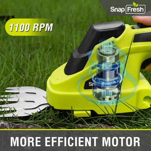 Cordless Grass Shear And 2 In 1 Hedge Trimmer For Easy Yard Care, Lightweight Handheld Tool with 1100 RPM motor on grass