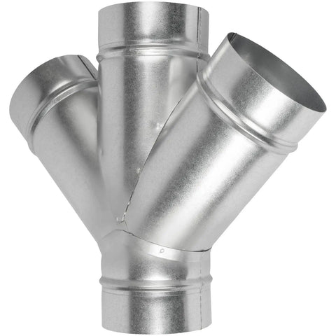 Four Inch W-Shape Ducting Splitter 45 Degree Galvanized Steel 4-Way Dust Collection Fitting For Exhaust Fans Ducting Adapter