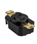 Locking NEMA L6-20R Flush Mount Receptacle For Generators, 20 Amp 250 Volt Twist-Lock Outlet, Built Tough, Nylon Face, Heavy-Duty Mounting, UL Listed, Black