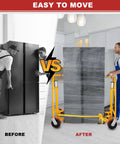 Set of 2 Heavy Duty Manual Furniture Movers With 1300 Lb Capacity And 12 Inch Lift Height demonstration with fridge