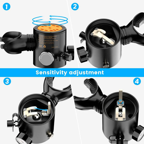 Sensitivity adjustment controls for Dope Mini Scuba System With 0.5L Dual Cylinders And DOT Certified Pony Bottle For Underwater Work And Recreation