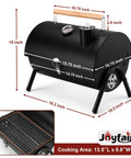 Portable Charcoal Grill With Thermometer, Tabletop BBQ for Camping and Backyard Parties, heavy duty steel