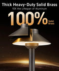 Outdoor Brass Pathway Lights Built To Last With Solid Brass Construction For Low Voltage Landscape Lighting display.