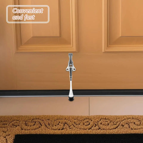 Heavy Duty Zinc Alloy Wall Door Stop With Silver Minimalist Design Kickdown Door Stopper Space Saving Wall Saver For Home