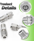 Stainless steel 304 compression adapters, 3/4 in OD to 3/4 in NPT male, pack of 2