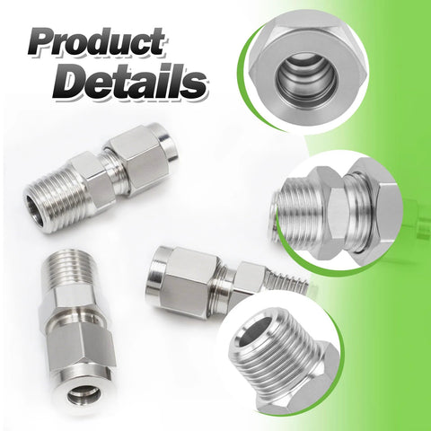 Stainless steel 304 compression adapters, 3/4 in OD to 3/4 in NPT male, pack of 2