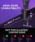 Versatile Mic Boom Arm Stand With Shock Mount Windscreen Pop Filter Clip Holder And Cable Ties, fits max 2-inch desk edge