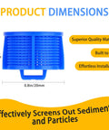 Blue cold filter from 4-Pack Washer Water Filter Screen Set With Two Hot Orange And Two Cold Blue Screens Replacement Inlet Valve Filters For Most Front Load Washers Part Numbers 1810261 AP5202486 PS3618281 EAP3618281 showing dimensions and features