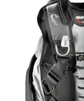 Close-up of Dragon SLS Weight System BCD for Scuba Diving with high lift and durable 420D Cordura featuring a secure strap and buckle.