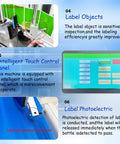 Labeling sensor and intelligent touch control panel of No Sweat Automatic Desktop Labeling Machine For Round Bottles High Speed Conveyor.
