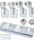 5Pcs Closet Sliding Door Roller Hardware Kit For Wardrobe Doors With Slide Track Replacement Rollers For Top Hung Sliding Doors