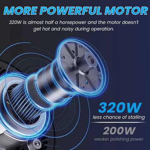 Bench Buffer Jewelry Polisher With Variable Speed Benchtop Buffing Machine Starter Kit motor comparison, highlighting 320W power